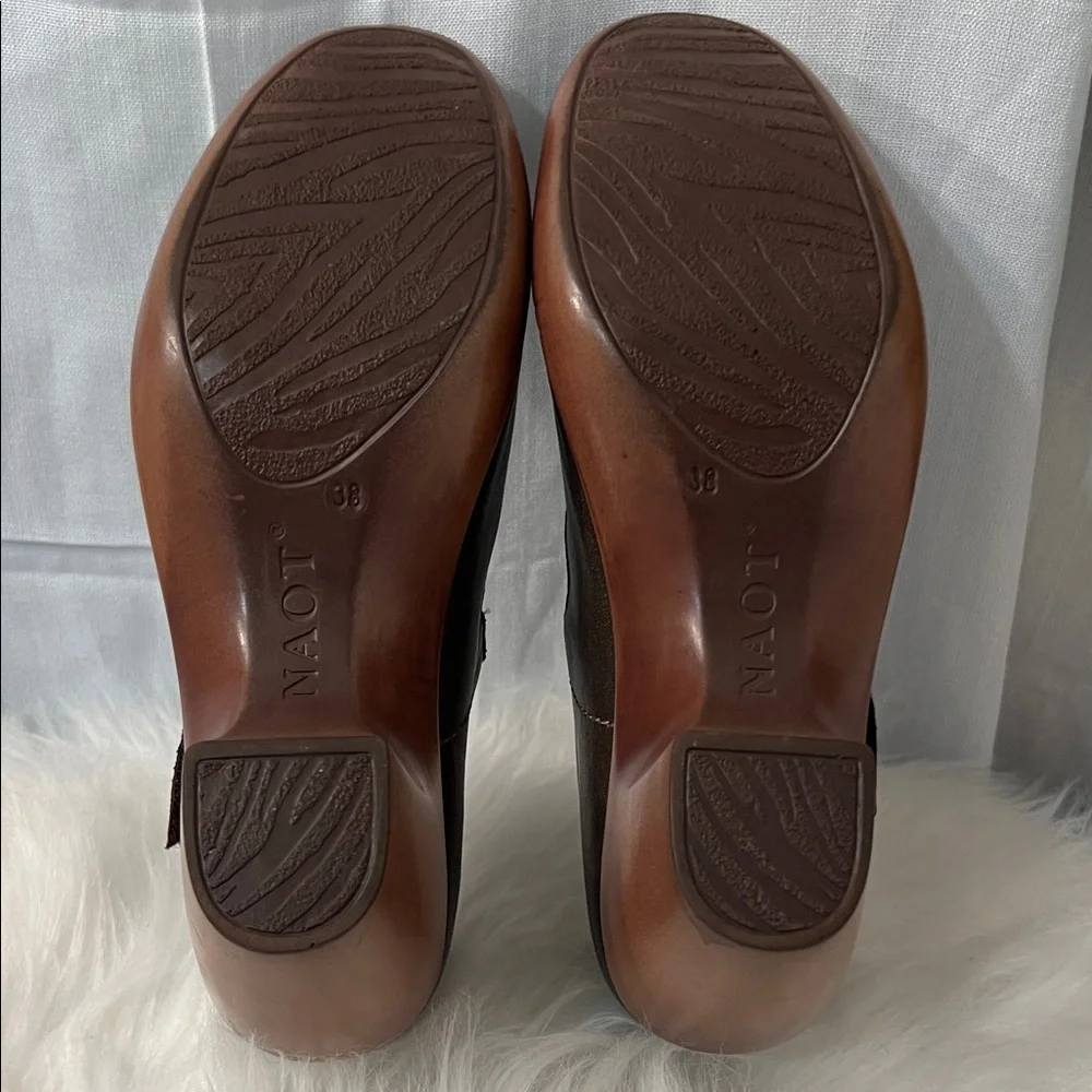 Naot Dark Brown Leather Wedges - Picture 4 of 6